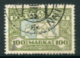 ESTONIA 1923 Definitive: Map 100 M. Used  Michel 40 - Estonie