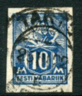 ESTONIA 1922 Definitive:Worker 10 M. Imperforate. Used  Michel 39B - Estonia