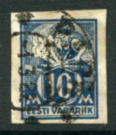 ESTONIA 1922 Definitive:Worker 10 M. Imperforate. Used  Michel 39B - Estonia