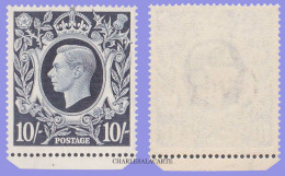 GREAT BRITAIN 1939  DARK BLUE  10s. COAT-OF-ARMS DEFINITIVE  U.M. S.G. 478  N.S.C. - Nuovi