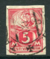 ESTONIA 1922 Definitive:Worker 5 M. Imperforate. Used  Michel 37B - Estonie