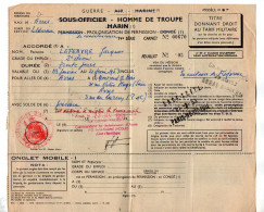 VP22.675 - MILITARIA - ARRAS X MONTREUIL SOUS BOIS 1953 - Prolongation De Permission - Soldat J. LEFEBVRE - Documents