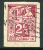 ESTONIA 1922 Definitive:Worker 2½ M. Imperforate. Used  Michel 35B - Estonia