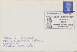 GB SPECIAL EVENT POSTMARKS 1973 SOMERSET & DORSET PHILATELIC EXHIBITION WESTON-SUPER-MARE SOMERSET - Lettres & Documents