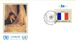 519  Nations Unies, Drapeau De La France: Enveloppe Premier Jour -  UN Flag Series: France, FDC - Covers