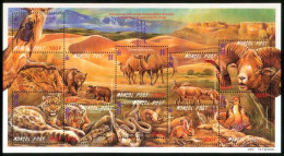 MONGOLIA 2000 FAUNA Animals From Gobi Desert CAMMELS SHEEP BEARS LEOPARD SNAKE - Fine S/S MNH - Mongolie