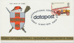 GB SPECIAL EVENT POSTMARKS 1974 Datapost First International Conference York - Cartas & Documentos