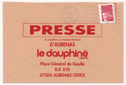 FRANCE - Enveloppe Hors Sac - "Presse Dauphiné Libéré AUBENAS Cedex" De Largentière 2001 - Brieven En Documenten