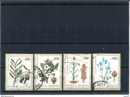 A50270)Argentinien 1387 - 1390 Gest., Blumen - Used Stamps