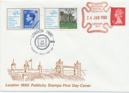 GB SPECIAL EVENT POSTMARKS 1980 LONDON 1980 PUBLICITY ISSUE FIRST DAY - NATIONAL POSTAL MUSEUM LONDON ECI - Covers & Documents