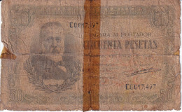 BILLETE DE ESPAÑA DE 50 PTAS DEL 9/01/1940 SERIE C CALIDAD  RC (BANKNOTE) - 50 Peseten