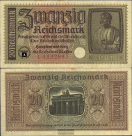 German. Cast In 2. War Rosenbg: 554a Used (III) 1940 20 Reichsmark - Tweede Wereldoorlog