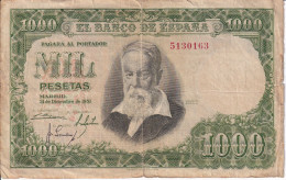 BILLETE DE ESPAÑA DE 1000 PTAS DEL 31/12/1951 SIN SERIE (BANKNOTE) SOROLLA - 1000 Pesetas