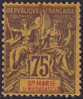 Ste-Marie De Madagascar 1894 Sc 12 Yt 12 MH* Gum Crazing - Nuovi