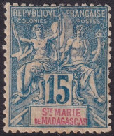 Ste-Marie De Madagascar 1894 Sc 6 Yt 6 MH* Some Perf Damage - Unused Stamps