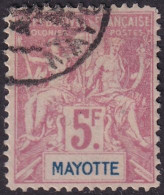 Mayotte 1899 Sc 20 Yt 14 Used Tiny Thin - Oblitérés