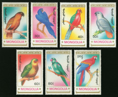 MONGOLIA 1990 FAUNA Animals. Birds PARROTS - Fine Set MNH - Mongolie