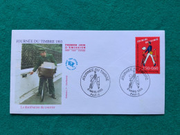 FRANCIA - GIORNATA DEL FRANCOBOLLO - IL POSTINO - DISTRIBUZIONE POSTA  -   FDC 1993 - Covers & Documents