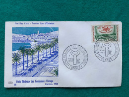 FRANCIA - CANNES - STATI GENERALI DEI COMUNI D'EUROPA    -   FDC 1960 - Lettres & Documents