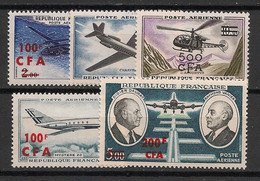 REUNION - 1961-72 - Poste Aérienne PA N°YT. 58 à 62 - Complet - 5v - Neuf Luxe ** / MNH / Postfrisch - Poste Aérienne