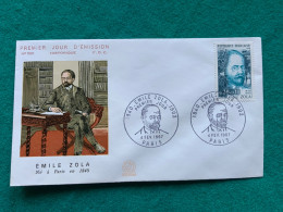 FRANCIA - EMILE ZOLA    -   FDC 1967 - Storia Postale