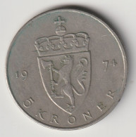 NORGE 1974: 5 Kroner, KM 420 - Noruega
