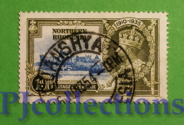S803 -NORTHERN RHODESIA 1935 KING GEORGE V SILVER JUBILEE 1d USATO - USED - Northern Rhodesia (...-1963)