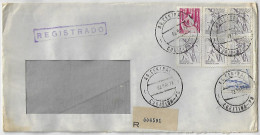 Brazil 1979 Registered Windowed Cover From Curitiba 7 Definitive Stamp Profession Rubber Tapper Cane Cutter Jangadeiro - Cartas & Documentos