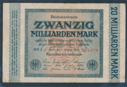 Deutsches Reich Rosenbg: 115b, Wz. Hakensterne 6stellige Rote Kontrollnummer Gebraucht (III) 1923 20 Milliarde (10288377 - 20 Miljard Mark