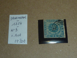 DANEMARK 1854 N°3 OBLITEREE (C.V) - Usado