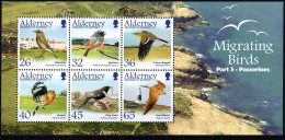 2004 Alderney, Uccelli Migratori Foglietto, Serie Completa Nuova (**) - Alderney