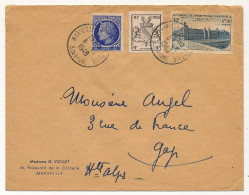FRANCE - Env. Affr. Composé 4,50F UPU + 4F Strasbourg + 60c Cérès - Marseille 1949 - Storia Postale