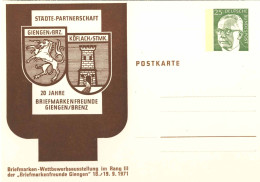 516  Licorne: Entier (c.p.) D'Allemagne, 1971 - Unicorn In Coat Of Arms Of Giengen. Twinned Köflach/Steiermark - Mythology