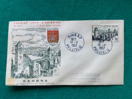 FRANCIA - CAHORS PE PONT VALENTRE  - FDC 1957 - Briefe U. Dokumente