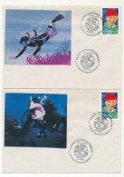 FRANCE -2 Enveloppes Illustrées Affr Cousteau + Série OMEC Marseille 11/12/2000 - Storia Postale