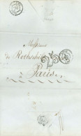 FRANCE - 1851, LETTER  FROM LYON TO PARIS. - 1852 Louis-Napoleon