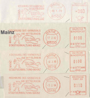 819  Carnaval Mayence: 4 Ema D'Allemagne, 1979/98 - Carnival Mainz  Meter Stamps From Germany - Carnavales