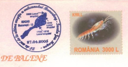 819  Volcan Beerenberg: Oblit. Temp. 2005, PAP Krill, Baleine - Vulcano Eruptions, Jan Mayen Island. Special Cancel - Vulkanen