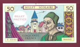 051223 - BILLET SCOLAIRE FACTICE - 50 FRANCS CINQUANTE - LOUIS XI - ENSEIGNEMENT ECOLIER - Sonstige & Ohne Zuordnung