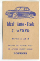 CPA 18 Cher - BOURGES - Idéal' Auto-École J. WEBER Ave E. Renan - Convocation Permis - Illustration Dauphine Renault - Passenger Cars