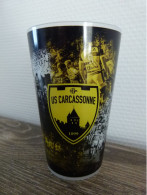 Verre Plastique EcoCup. Rugby à Quinze. XV Union Sportive Carcassonne. Blason 1899. Occitanie, France. Voir 3 Photos - Glasses