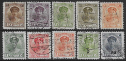 Lussemburgo Luxembourg 1921-1927 Grand Duchess Charlotte 10val Mi N.122,124-129,154,156,196 US - 1921-27 Charlotte Front Side