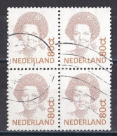 Pays Bas -  1980 - 89   Béatrix   Y&T  N °  1380c   Bloc De 4 Oblitéré - Used Stamps