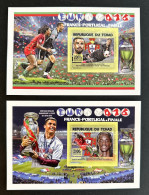 Stamps S/S Euro Foot 2016 Chad N° Bl 636-637 Imperf. - Championnat D'Europe (UEFA)