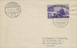 Luxembourg - Luxemburg - Lettre 1935   Cachet Intellectuel - Adressé Au Mr. Harvay U.Rouch , Harrisburg , USA - Covers & Documents