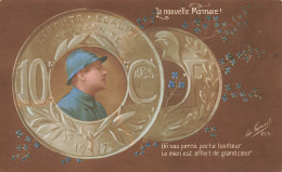 Monnaie Argent , Pièce De 10 Centimes * Carte Photo * La Nouvelle Monnaie ! * Militaria Ww1 Guerre 14/18 War - Monnaies (représentations)
