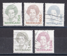 Pays Bas -  1980 - 89   Béatrix   Y&T  N °  1372   1380c  1380d  1380e  1380f  Oblitéré - Oblitérés