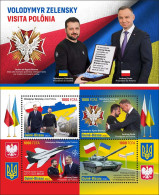 Guinea Bissau 2023 Zelensky Visit Poland, Flags, Plane, Tank, BF - Autres (Terre)