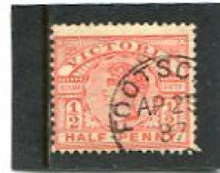 AUSTRALIA/VICTORIA - 1887   1/2d  ROSINE  FINE  USED   SG 311 - Used Stamps