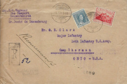 Luxembourg - Luxemburg - Lettre Recommandé  1921  Adressé à Mr. Clark - Mayor Infantry  U.S.Army - OHIO - USA - Storia Postale